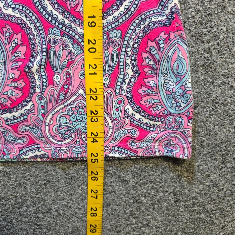 Talbots Top Women Size Small Pink Paisley Long Sleeve Colorful Round Neck Casual - Picture 6 of 9
